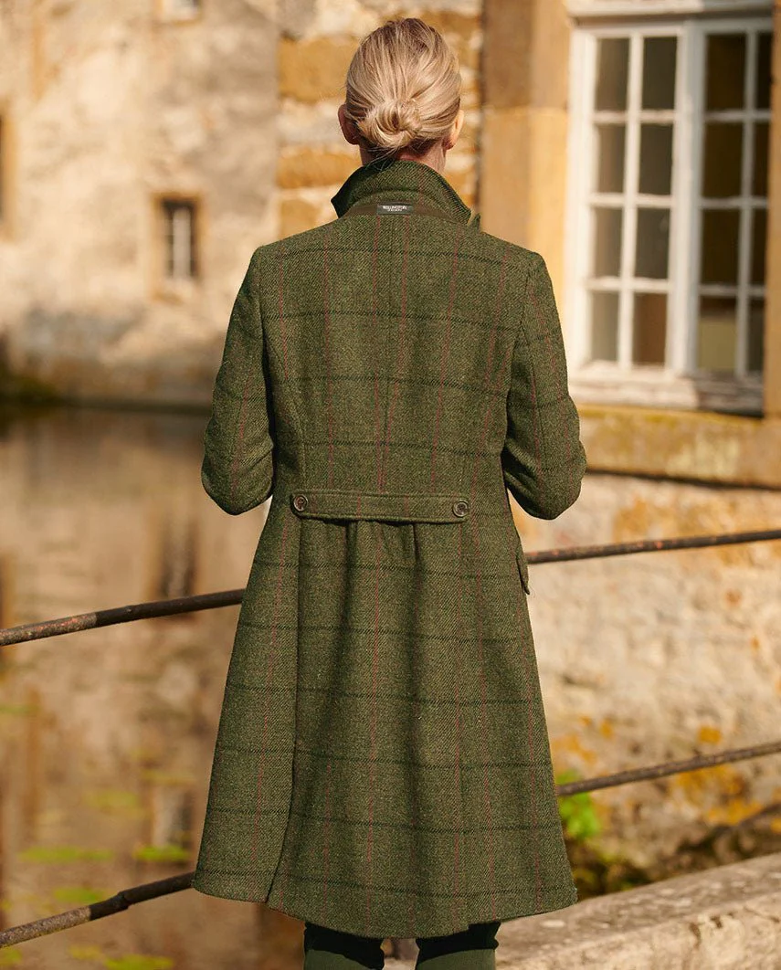 Harris Tweed Damenmantel ''Brenda'' in green Overcheck - Image 2