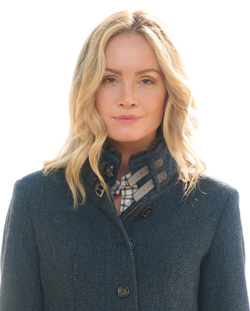 Damen Tweedmantel ''Paula'' in blue herringbone - Image 4
