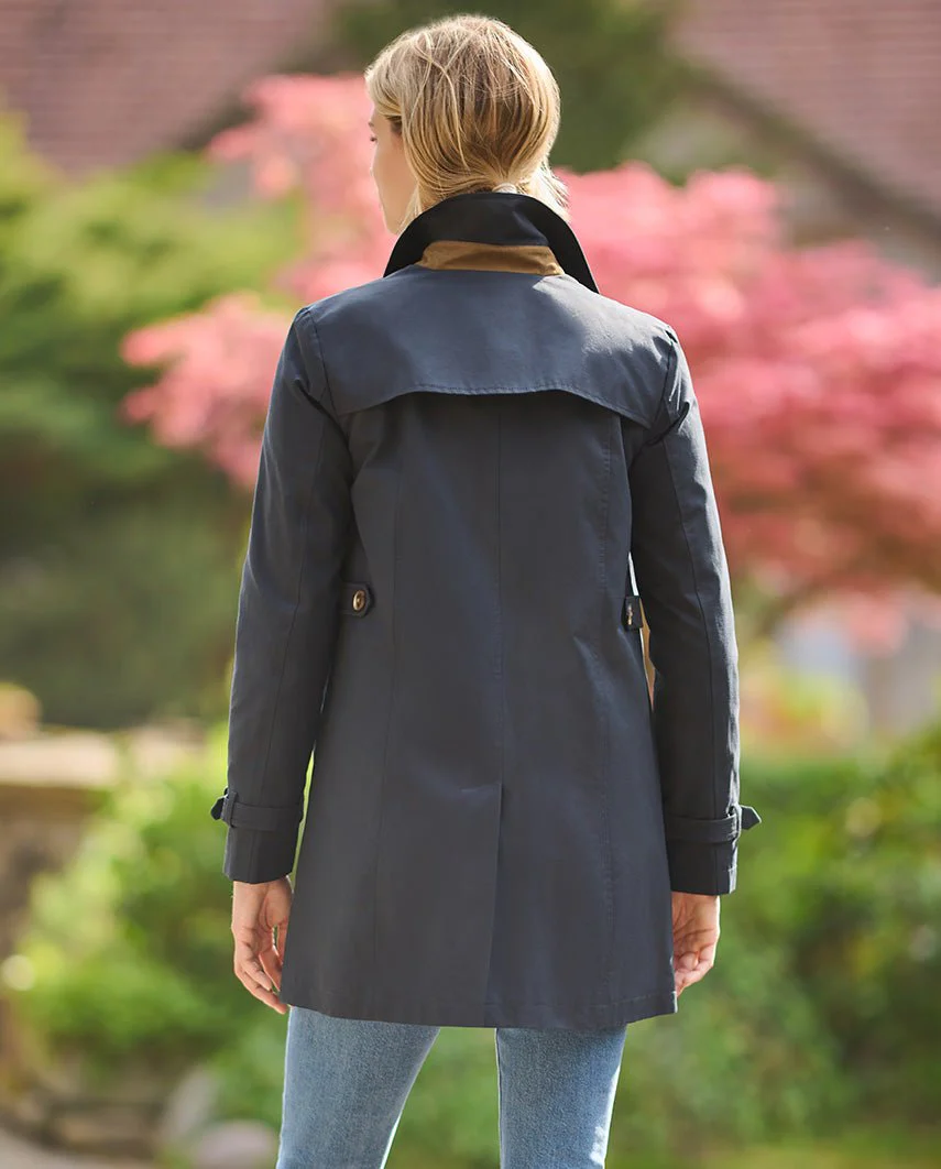 Einreihiger Damen Trenchcoat "Clarissa" in blau - Image 2