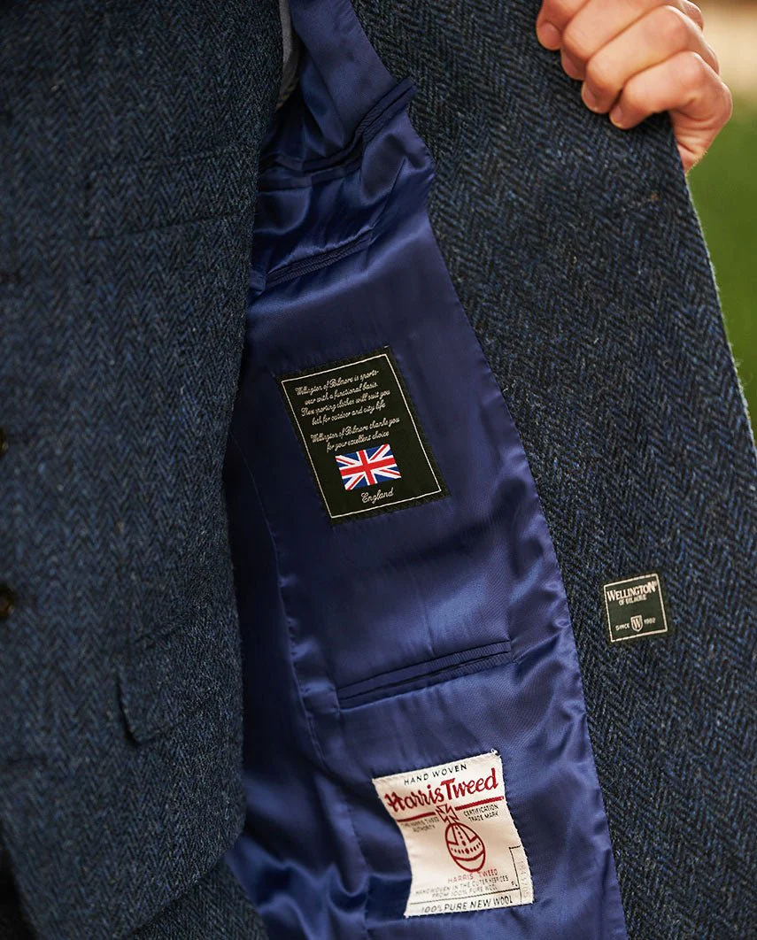 Harris Tweed Sakko ''London'' in blue herringbone - Image 3