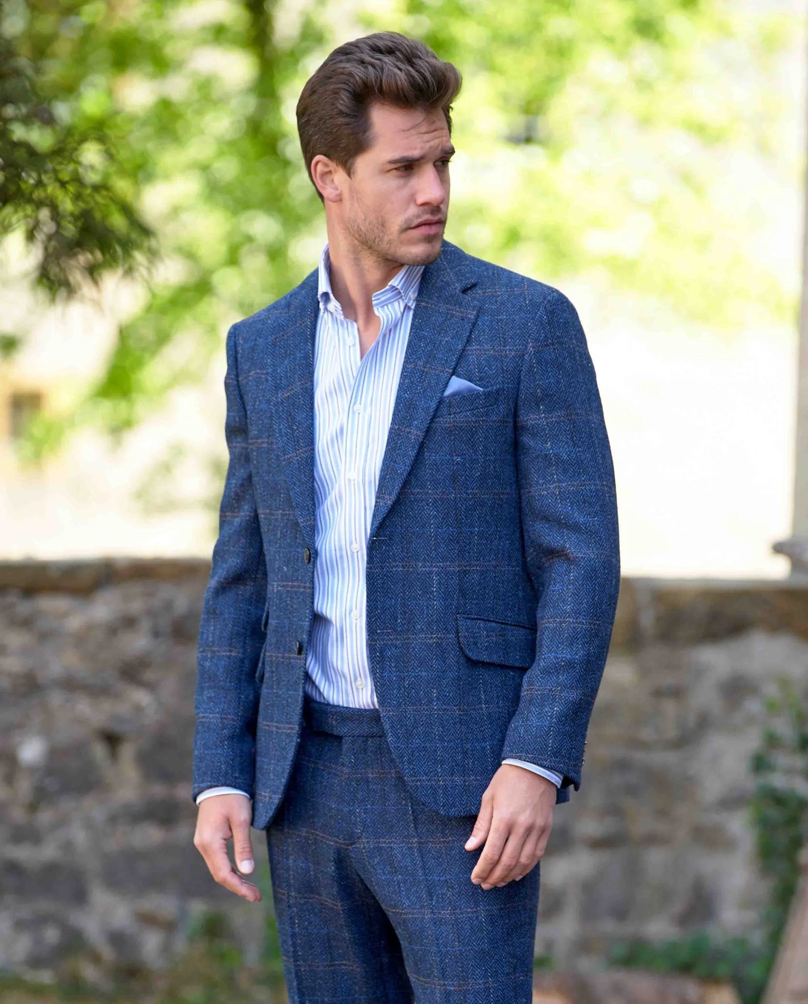 Harris Tweed Sakko ''London'' in dark-blue herringbone - Image 2