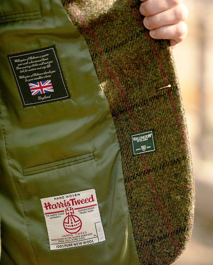 Harris Tweed Sakko ''London'' in green Overcheck - Image 3
