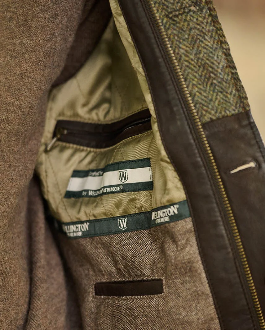 Herren Lederjacke ''Belfast'' in dark brown aus feinstem Lamm Nubukleder - Image 5