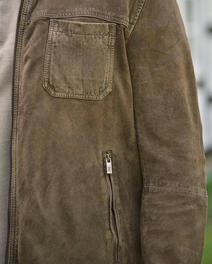 Herren Lederjacke ”Jason” aus Ziegenvelours in braun - Image 3