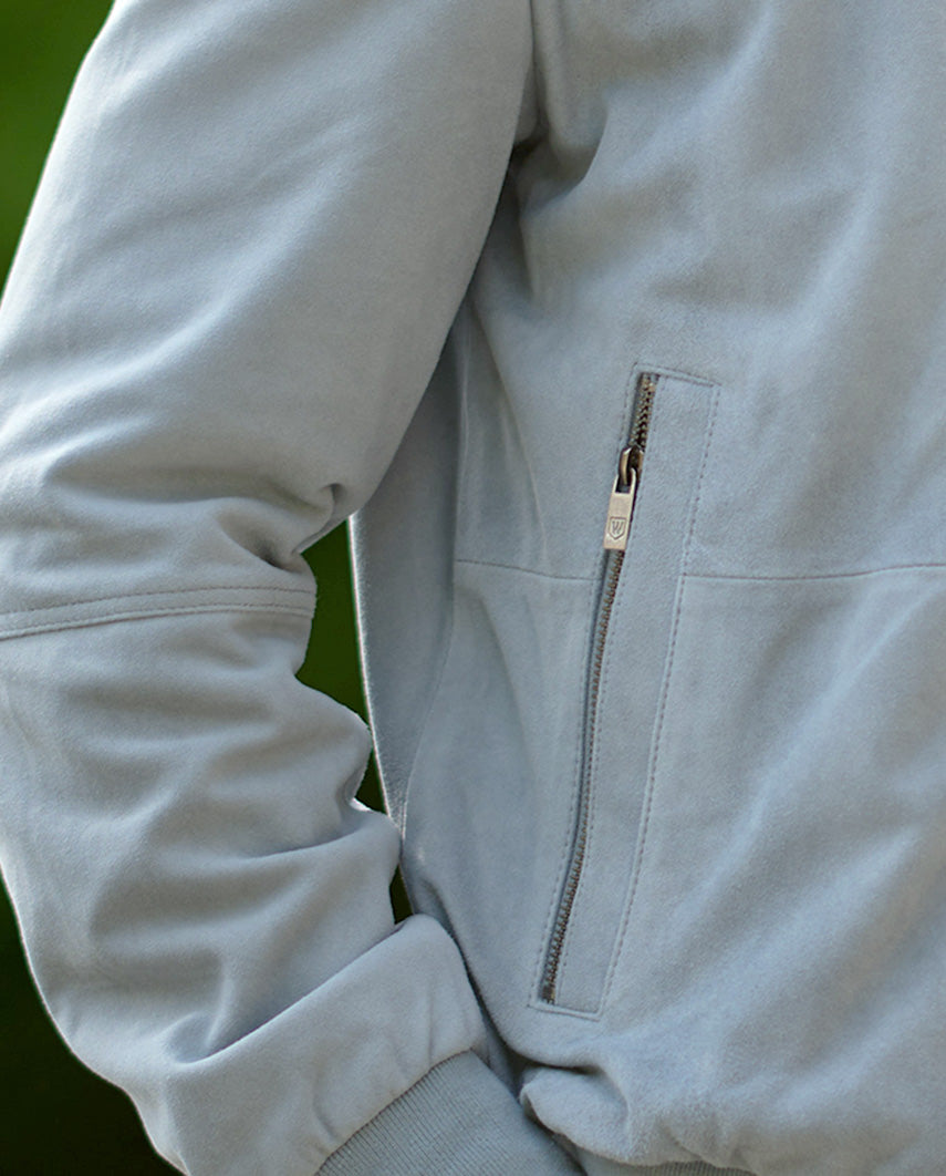 Leder Blouson ”Winston III” für Herren in hellblau - Image 4
