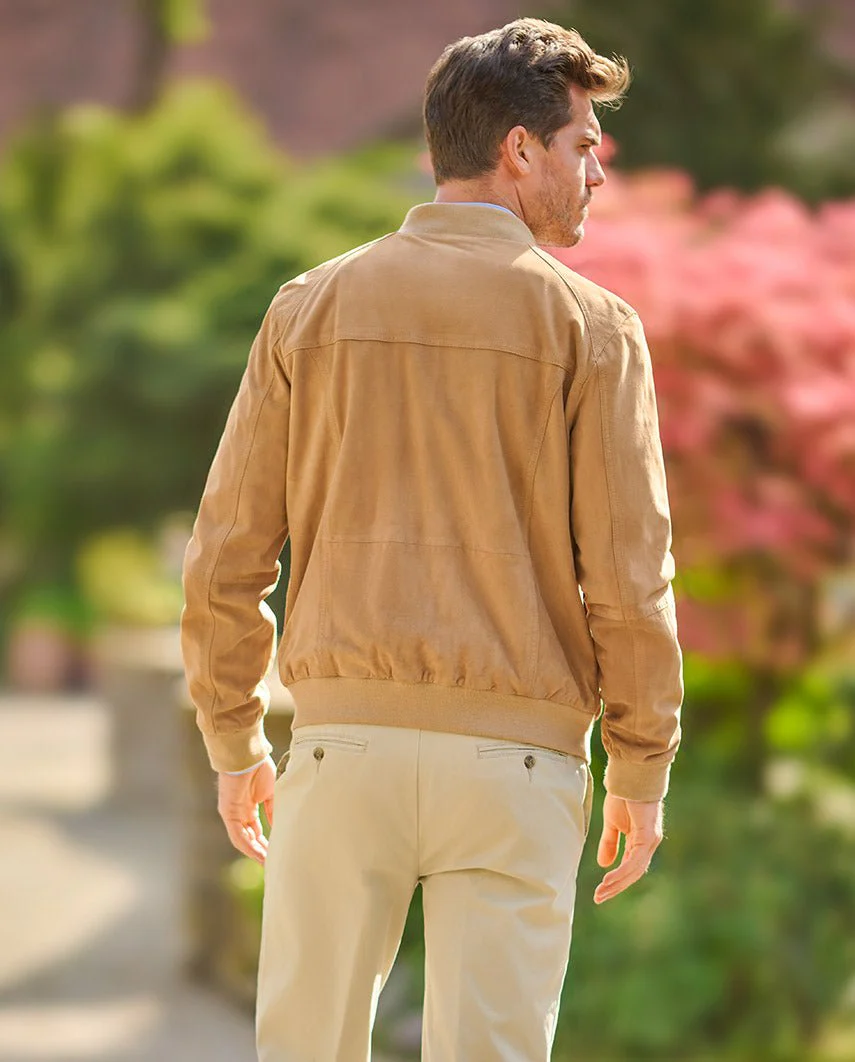 Leder Blouson ”Winston III” für Herren in light sand - Image 2