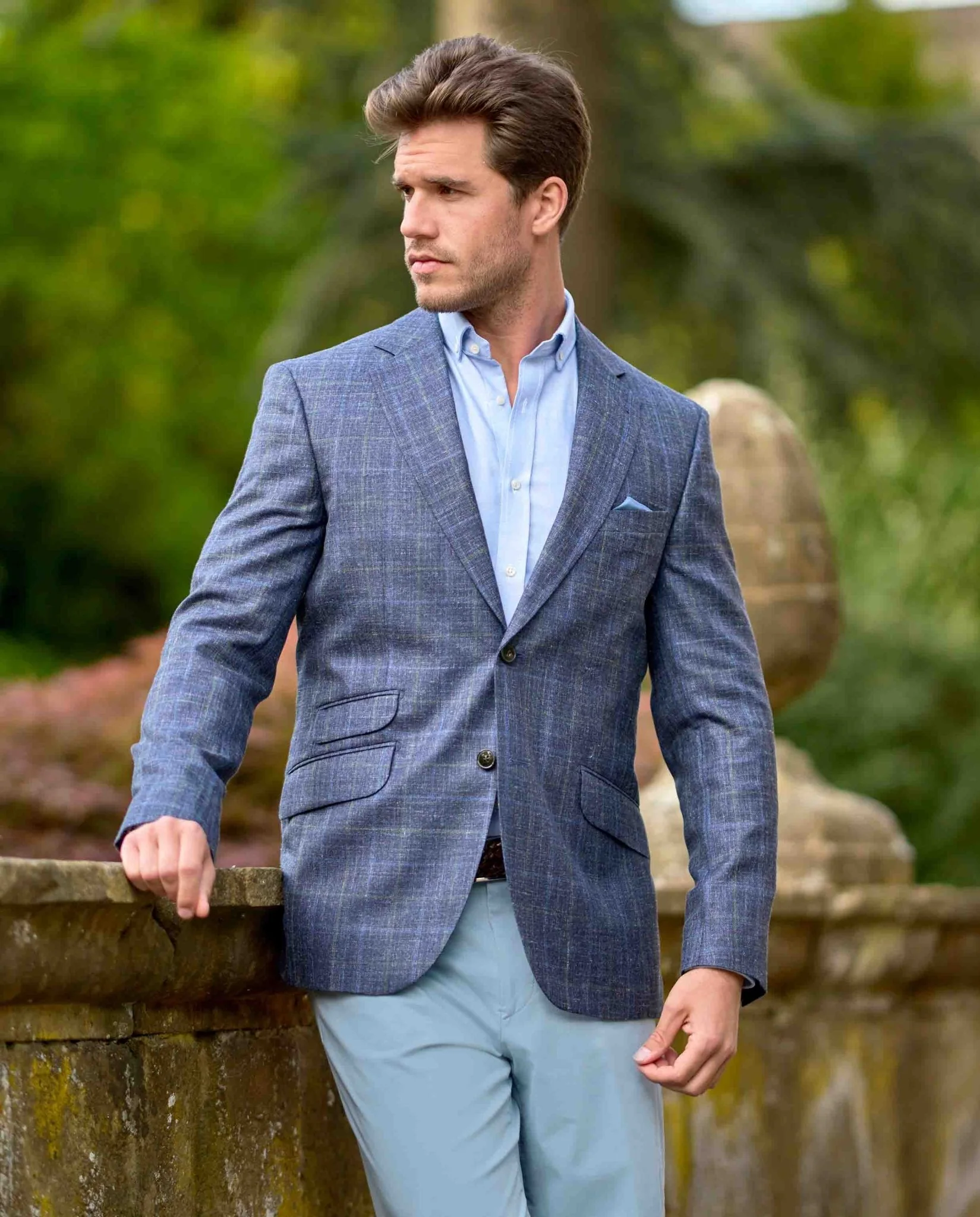 Leichtes Sommersakko ''London'' aus Schurwoll-Mix in navy check - Image 3