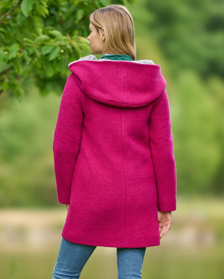 Walkmantel '' Sally'' mit Kapuze in fuchsia - Image 3