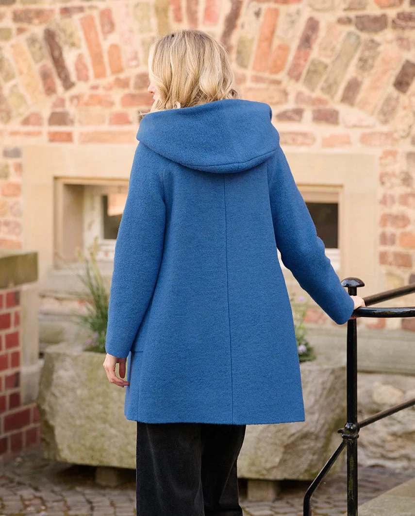Walkmantel '' Sally'' mit Kapuze in ozean blue - Image 2